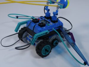 A back view of the LEGO Mindstorms Discovery Set (9735) insect model.