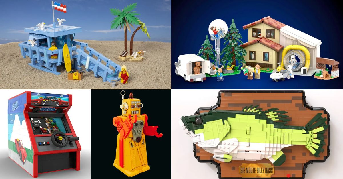 Collage of LEGO Ideas projects to vote for in November 2024.