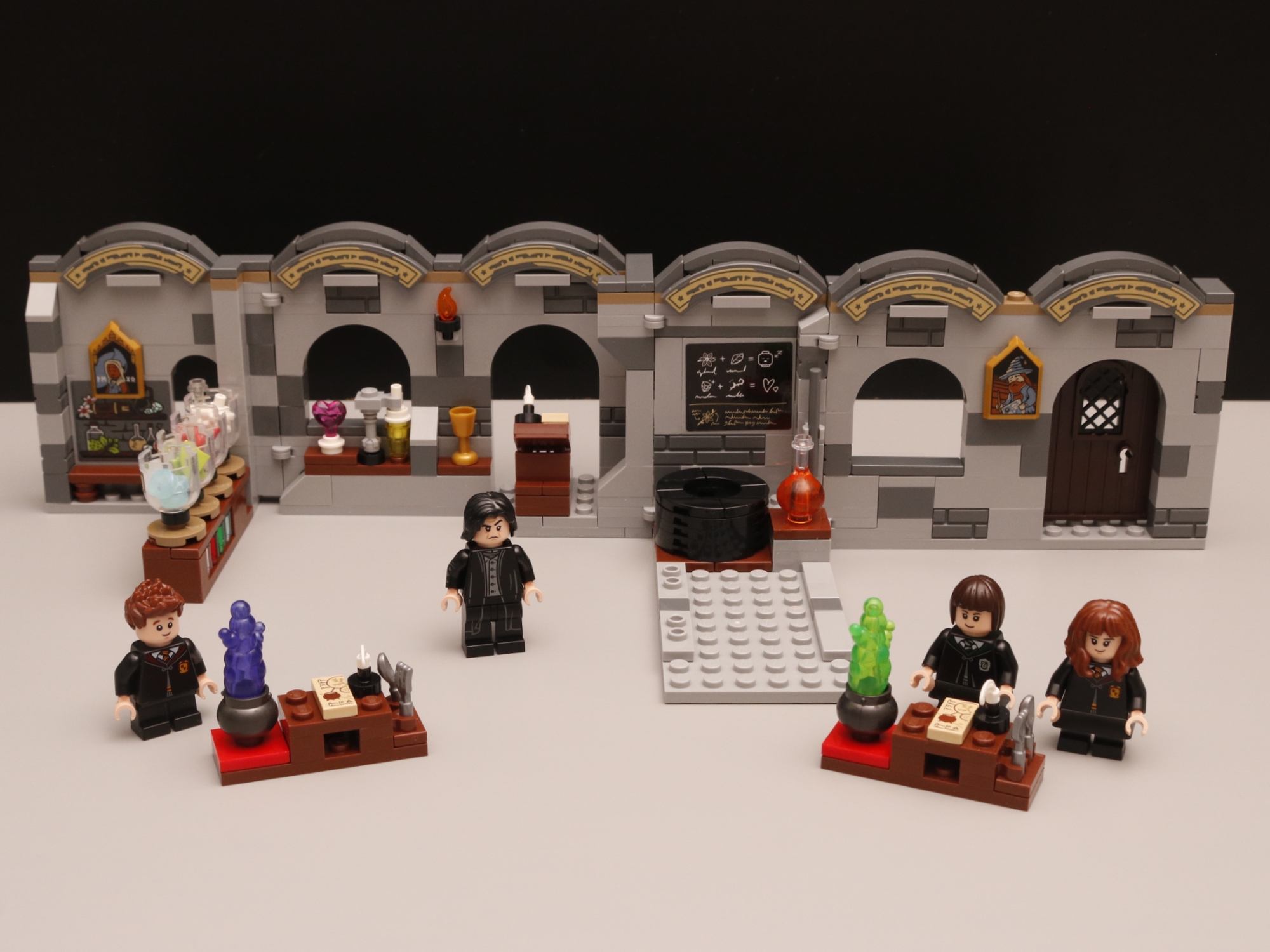 LEGO set 76431 Hogwarts Castle: Potions Class completed set.